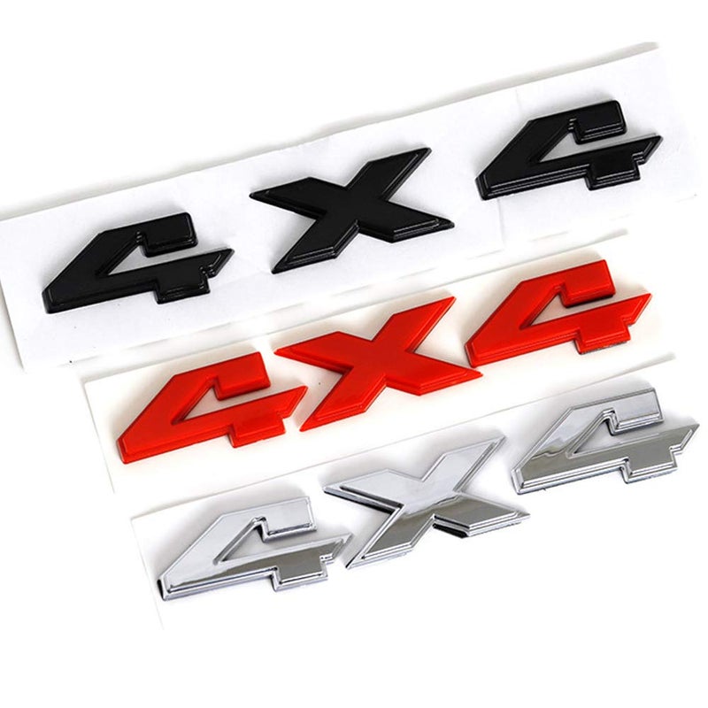 HUAPX 8.8 Inch 4x4 Emblem Sticker 1Pack Matt Black Badge Chrome Decal Sticker Replacement for Dodge Ram 1500 2500 3500 Jeep Grand Cherokee Compass Wrangler and Truck Decals (Black) - Image 4
